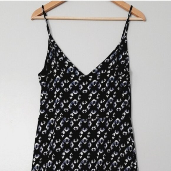 H&M New Tie-Dye Floral Print Summer Dress Blue & White Tank Top Straps Sz L - Picture 11 of 16